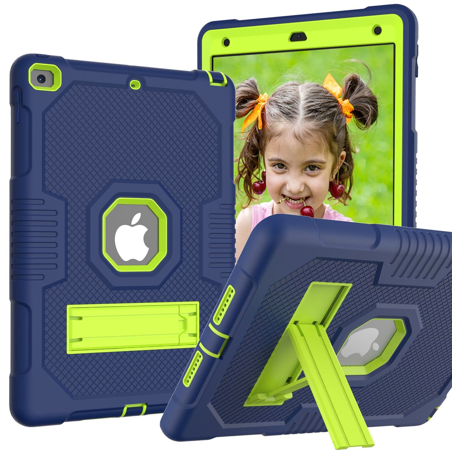 Hit Color iPad 9 Shockproof Case Combo Silicone PC Rugged Stand