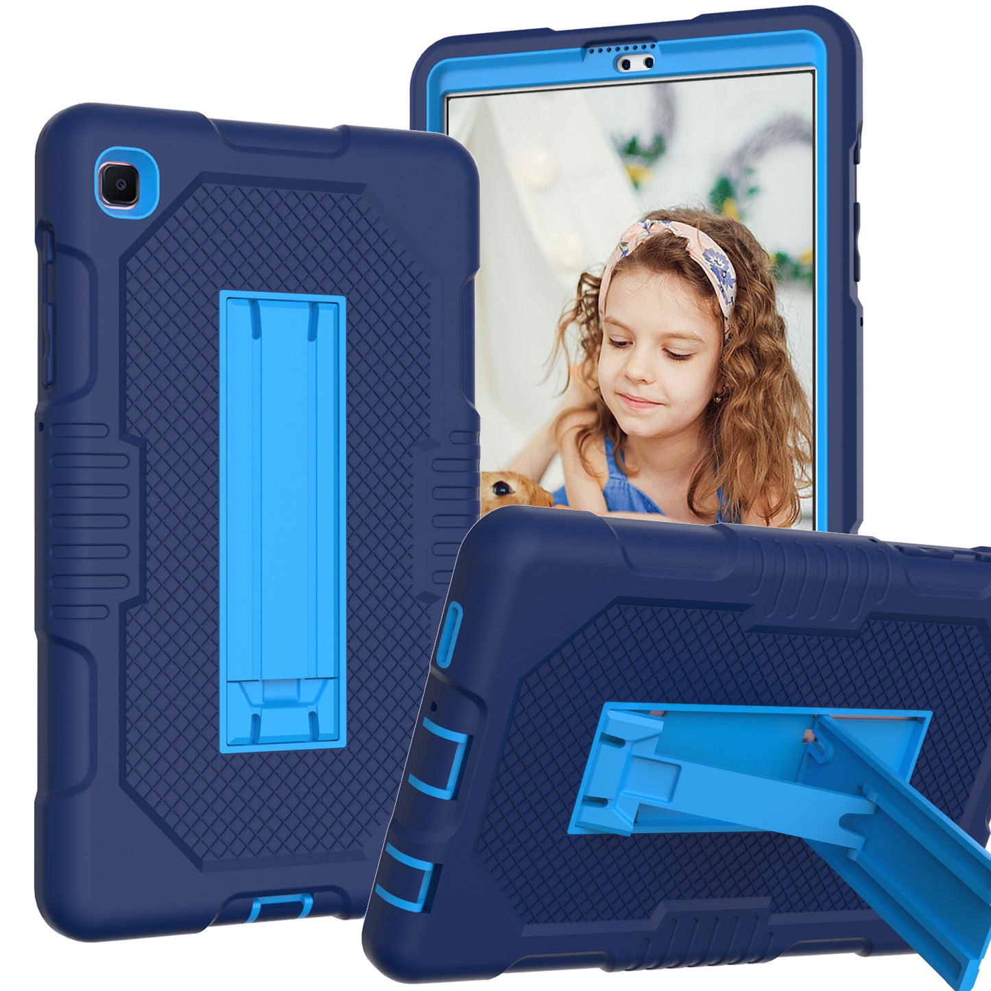 Hit Color Galaxy Tab A7 Lite Shockproof Case Combo Silicone PC Rugged Stand