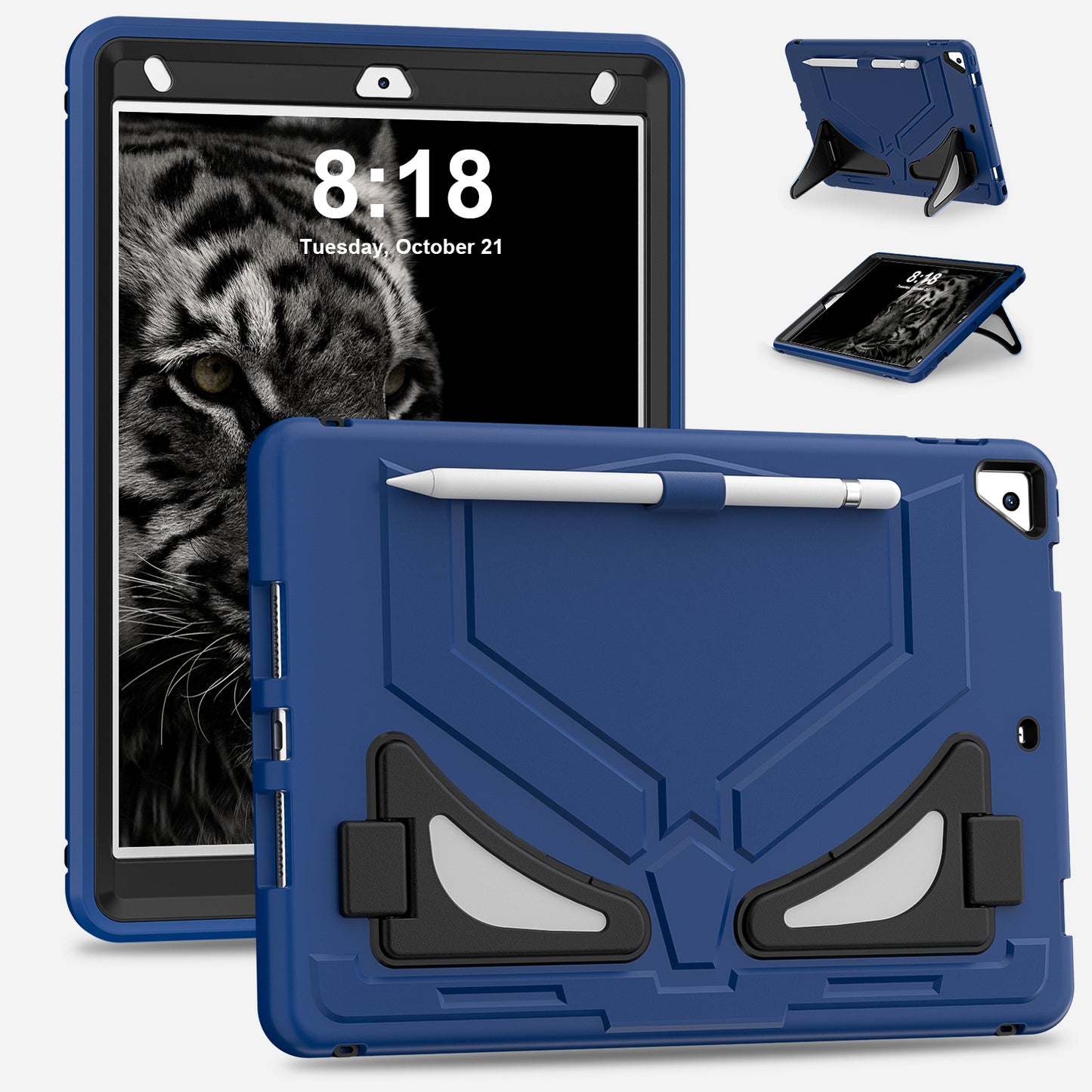 Panther iPad 8 Shockproof Case EVA PC Case Children Safe Built-in Kickstand