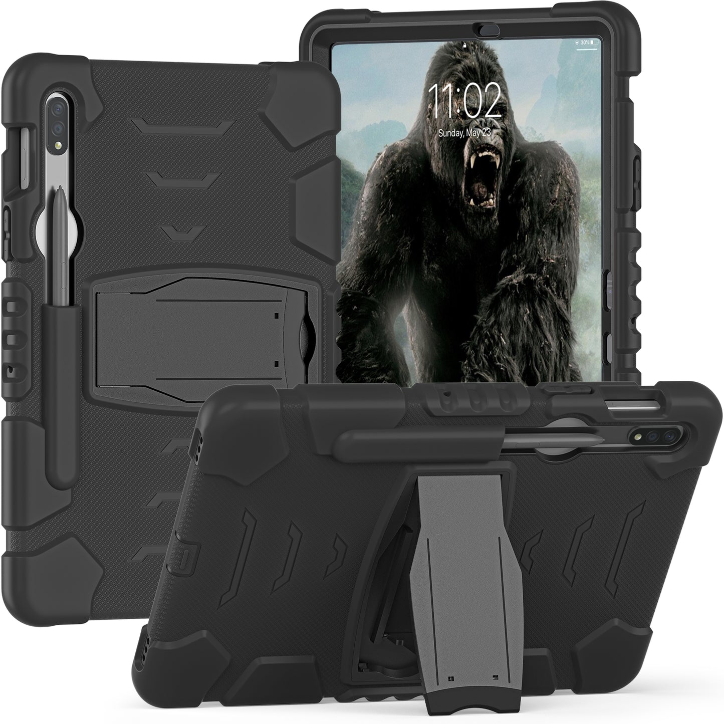 Gorilla King Kong Galaxy Tab S9 FE Case Full Body Triple Protection Folding Stand