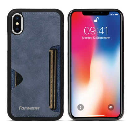 Insert Card Slot iPhone XR Leather Cover TPU Back Slim Shell