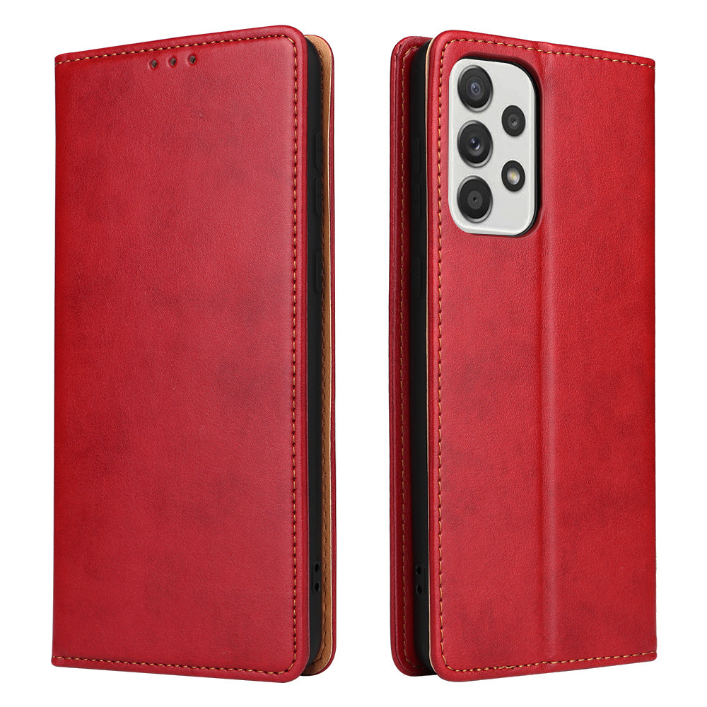 PU Leather Galaxy A73 Flip Case Wallet Stand Texture Deluxe