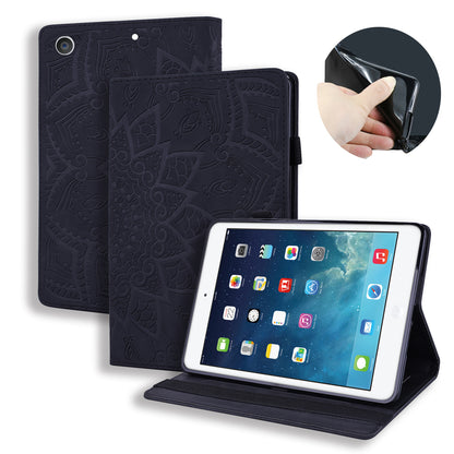 Double Hem iPad Pro 10.5 Leather Case Embossing Sunflower Wallet Foldable Stand