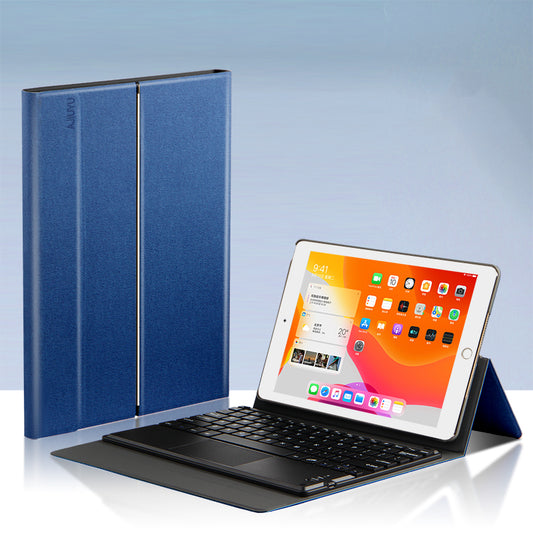 Metal Hinge iPad Pro 9.7 Touchpad Keyboard Case with Backlit Detachable Slik Leather