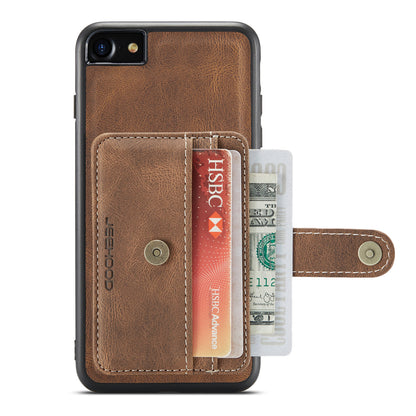 Magnetic Detachable Card Holder iPhone 8 Leather Cover RFID Back Kickstand