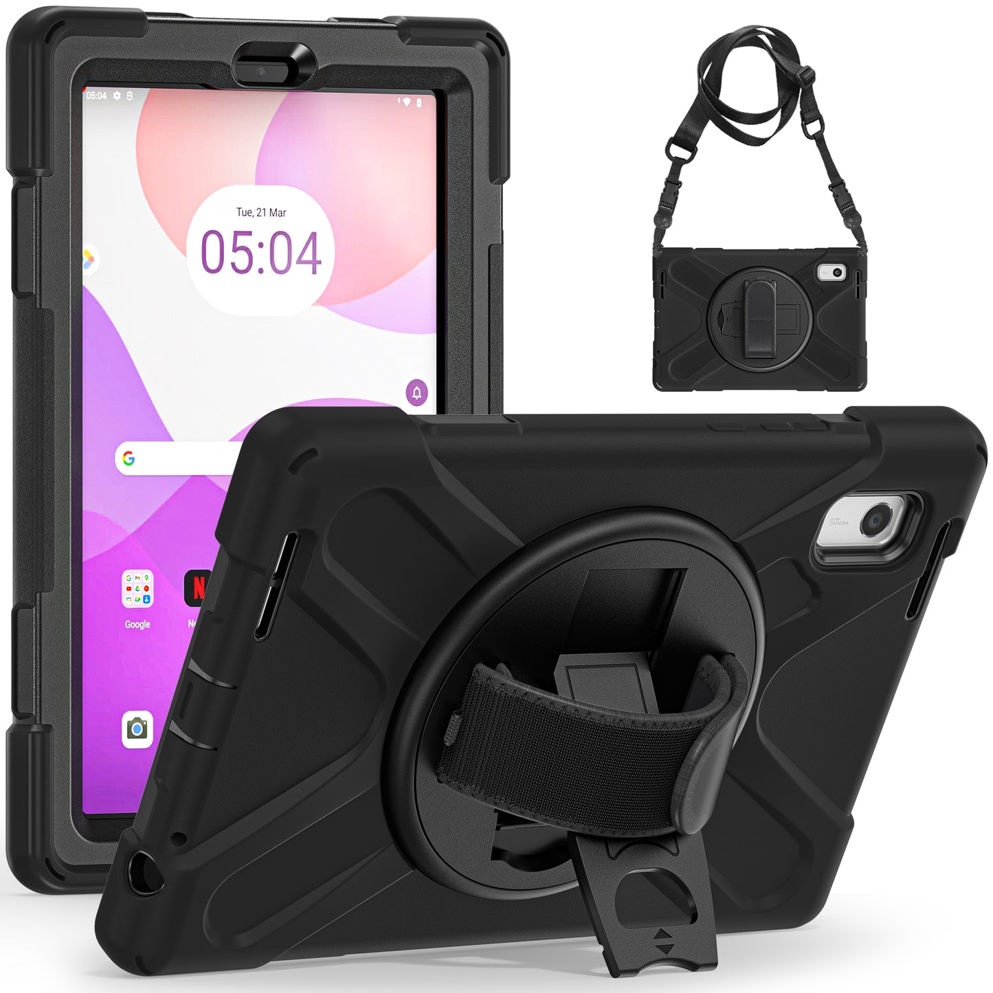 Pirate King Lenovo Tab M9 (2023) Case 360 Rotating Stand Shoulder Strap