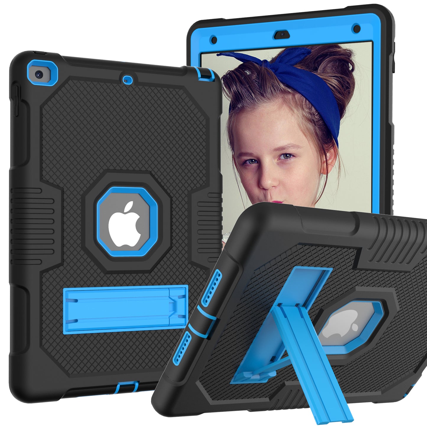 Hit Color iPad 8 Shockproof Case Combo Silicone PC Rugged Stand