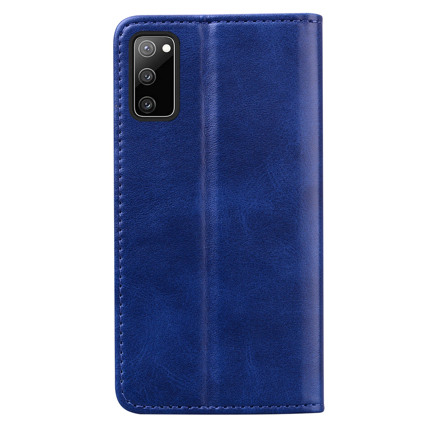 Business Stitching Galaxy S21 FE Leather Case Homochromatic Retro Wallet Stand