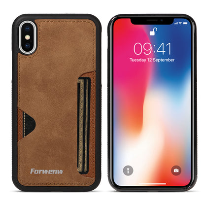 Insert Card Slot iPhone XR Leather Cover TPU Back Slim Shell