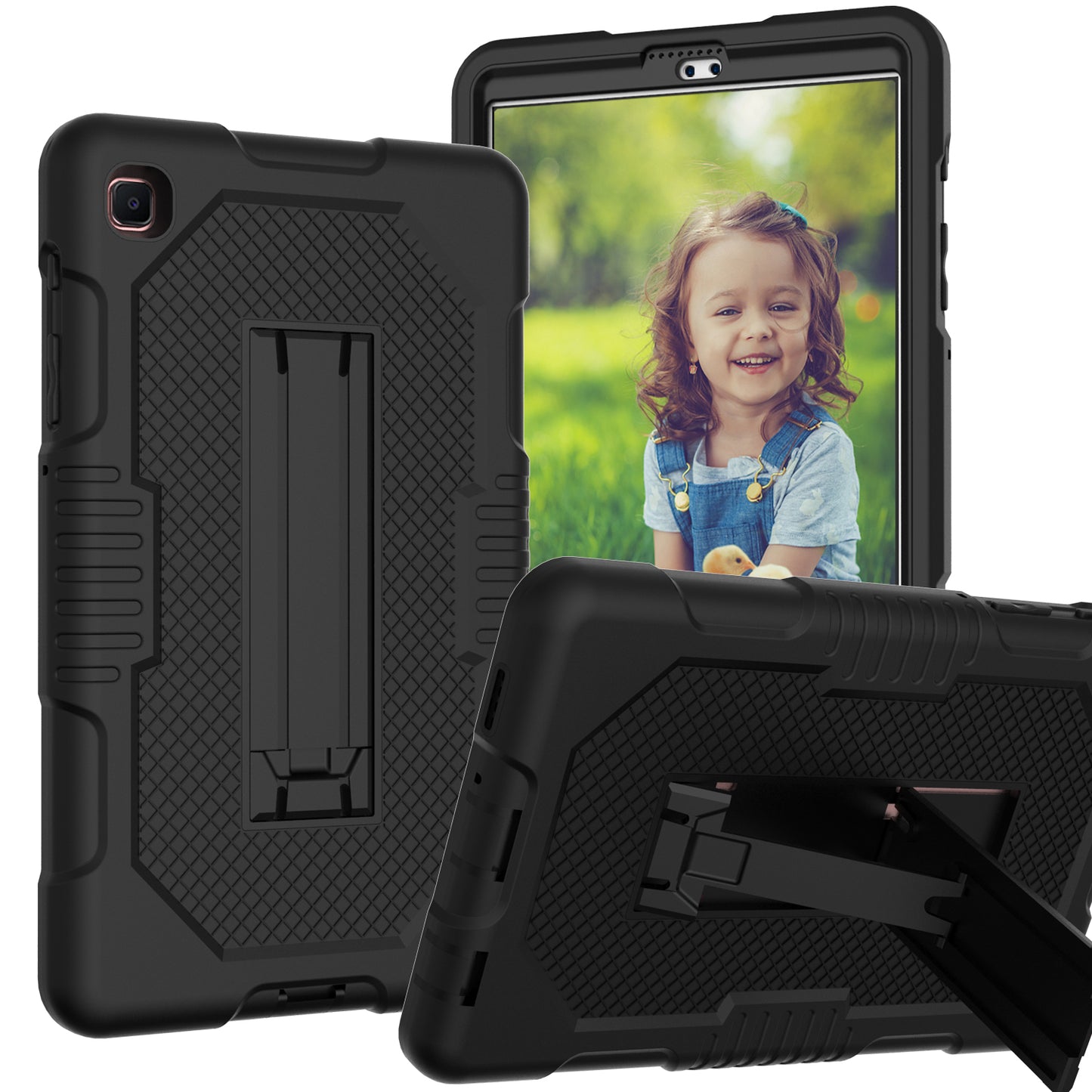 Hit Color Galaxy Tab A7 Lite Shockproof Case Combo Silicone PC Rugged Stand