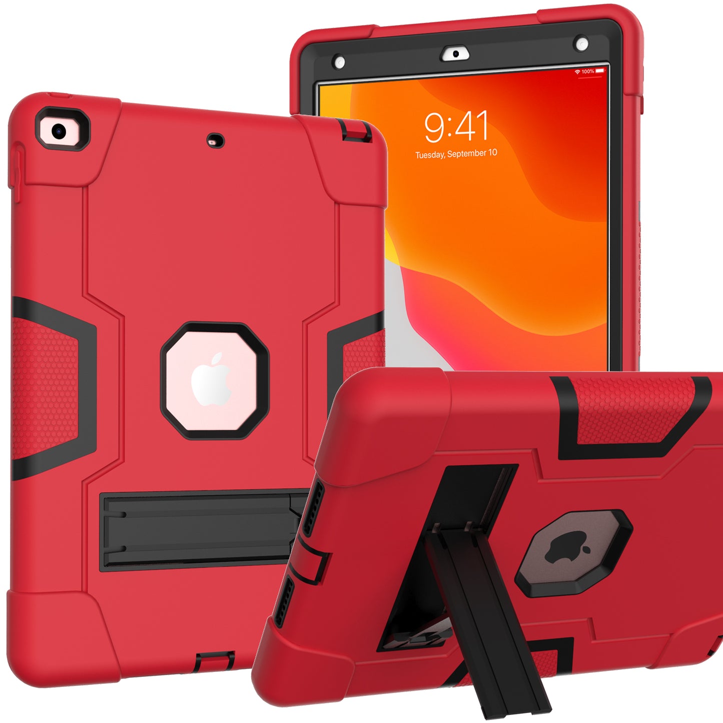 Contrast Armor iPad 8 Shockproof Case Silicone PC Full Protection Tri-layer Stand