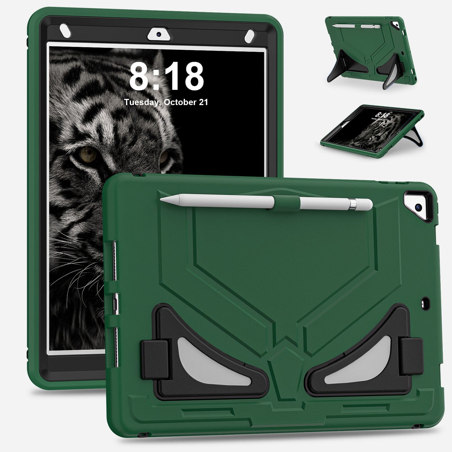 Panther iPad 9 Shockproof Case EVA PC Case Children Safe Built-in Kickstand