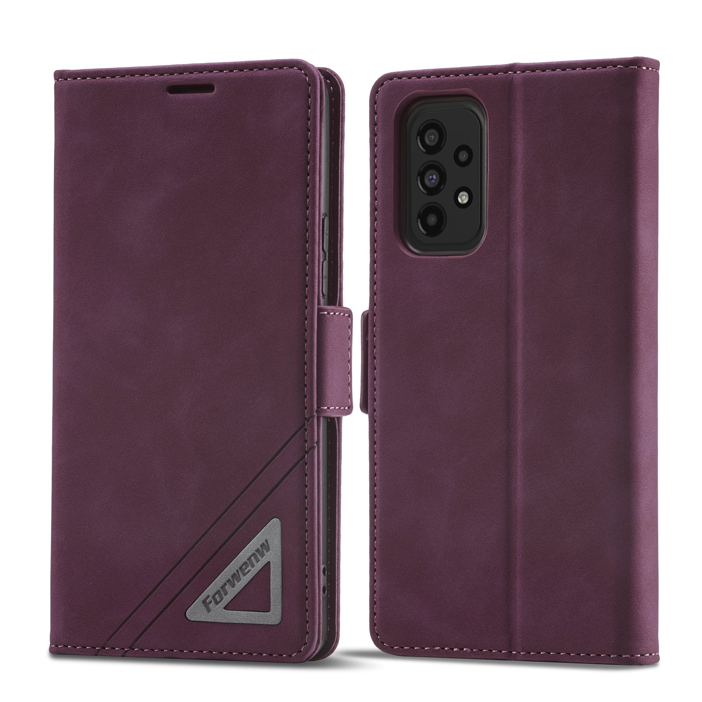 Tower Buckle Galaxy A34 Leather Case Frosted TPU Magnetic Wallet Stand