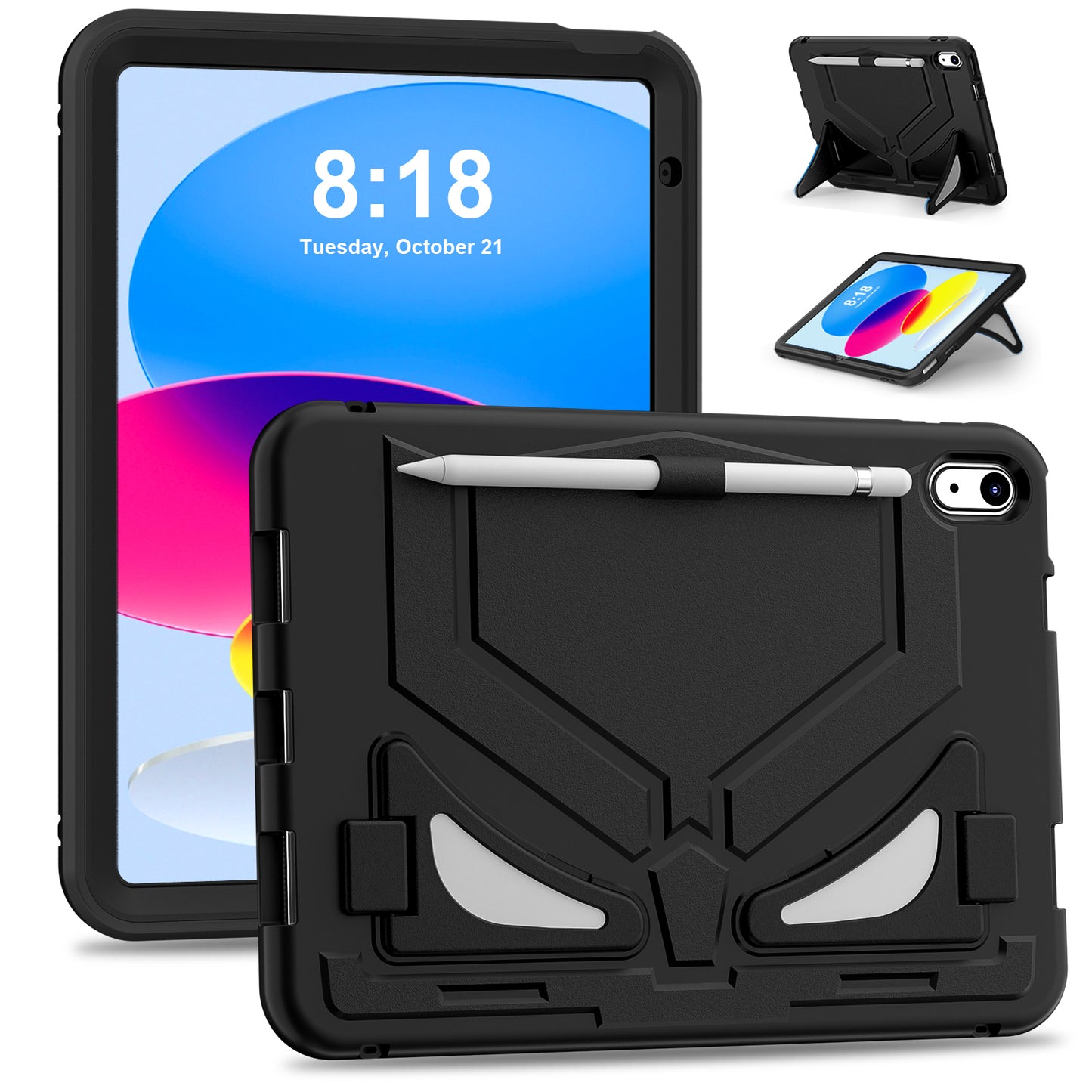 Panther iPad 10 Shockproof Case EVA PC Case Children Safe Built-in Kickstand