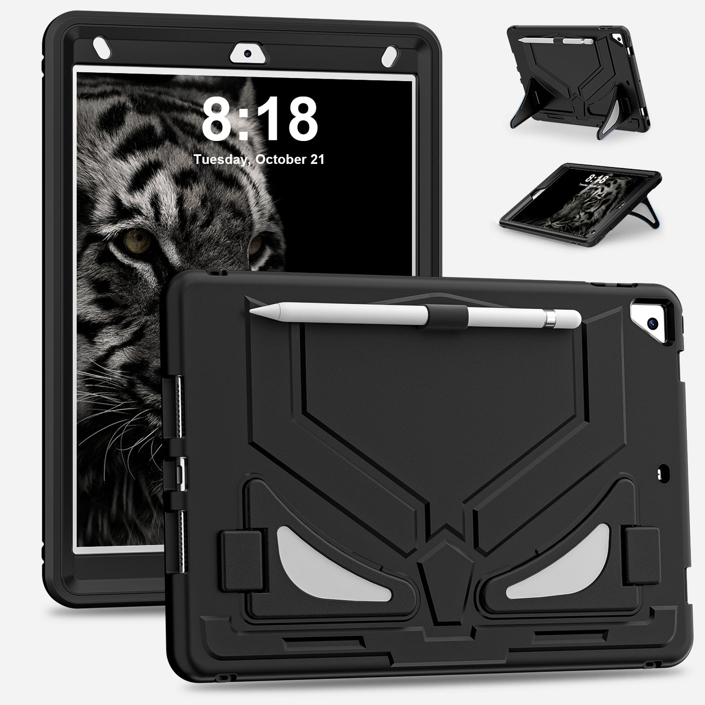 Panther iPad 7 Shockproof Case EVA PC Case Children Safe Built-in Kickstand