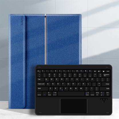 Metal Hinge iPad Pro 12.9 (2018) Touchpad Keyboard Case with Backlit Detachable Slik Leather