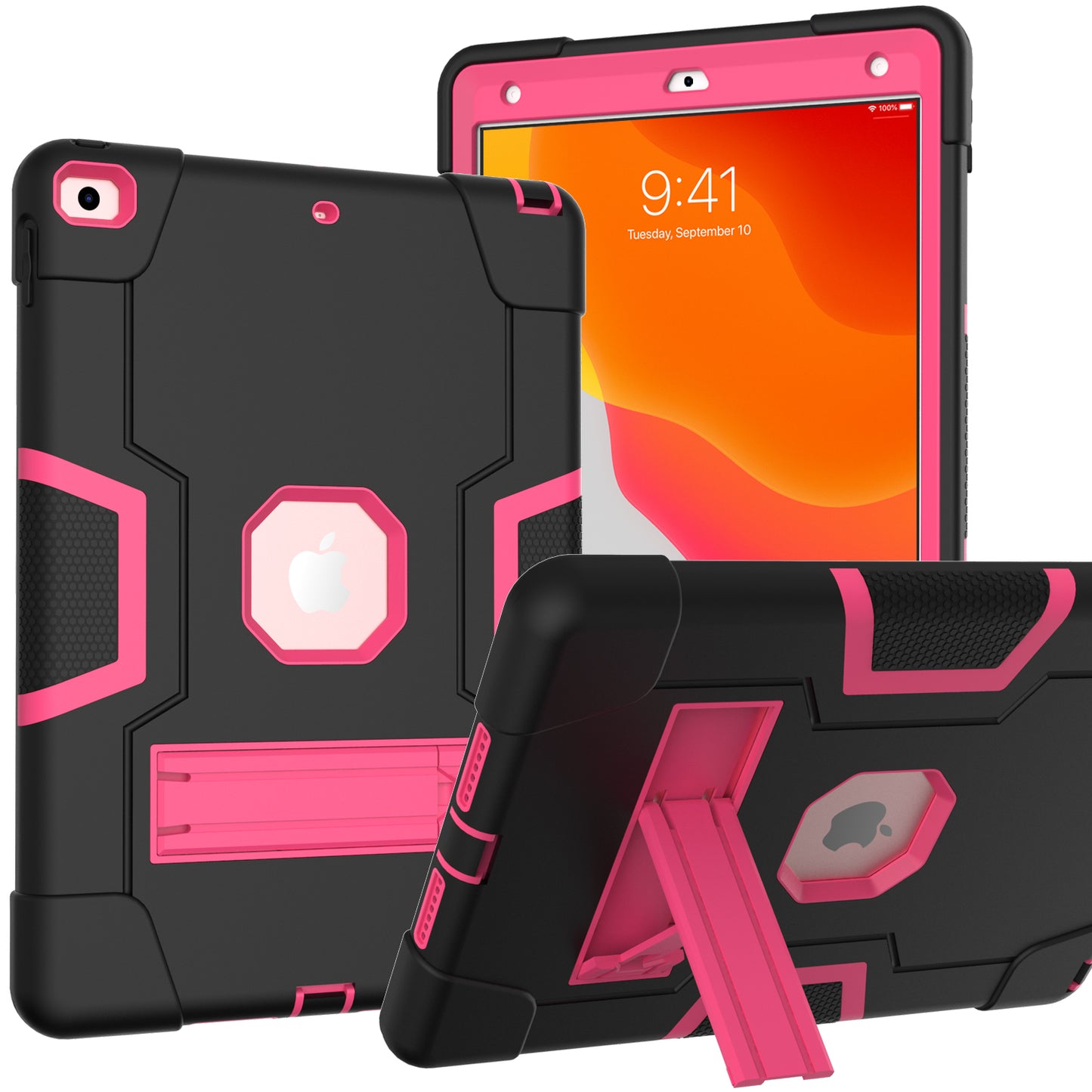 Contrast Armor iPad 8 Shockproof Case Silicone PC Full Protection Tri-layer Stand