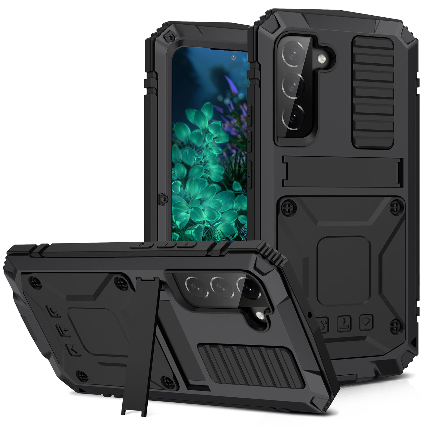 Metal Vajra Galaxy S23+ Case Shockproof Stand Strap Outdoor Sports Full Protection