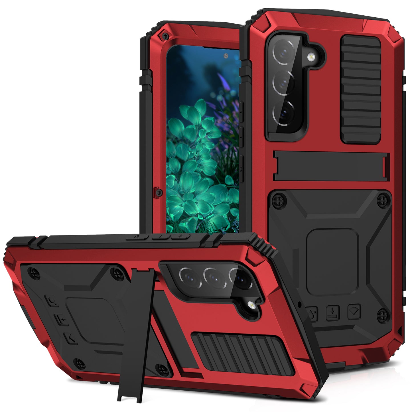 Metal Vajra Galaxy S23+ Case Shockproof Stand Strap Outdoor Sports Full Protection