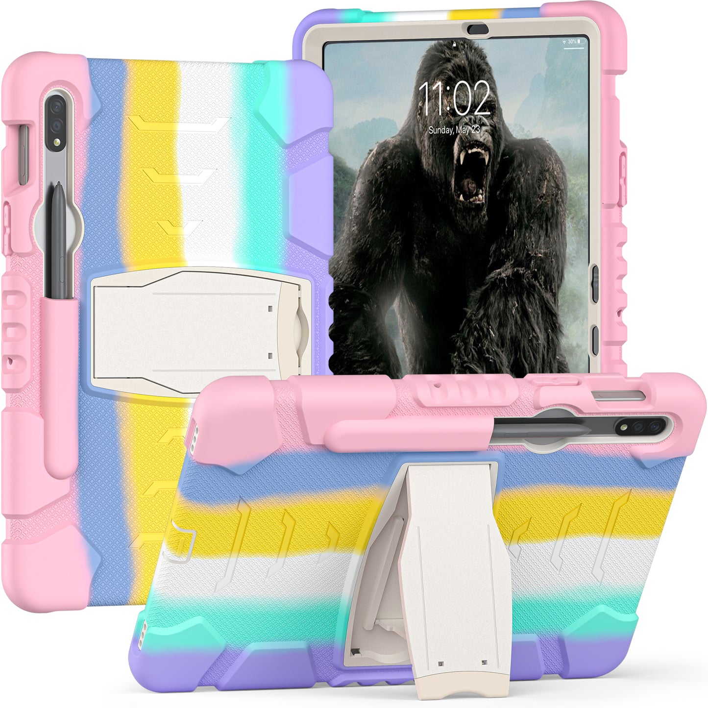 Gorilla King Kong Galaxy Tab S9 FE Case Full Body Triple Protection Folding Stand