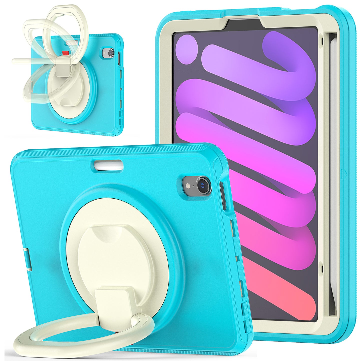 Coolinan Handle Grip iPad Mini 6 Shockproof Case Enhanced All-round Protection