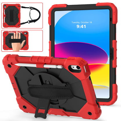 Rugged Rotating iPad 10 Shockproof Case Shoulder Strap Hand Holder 3 in 1 Stand