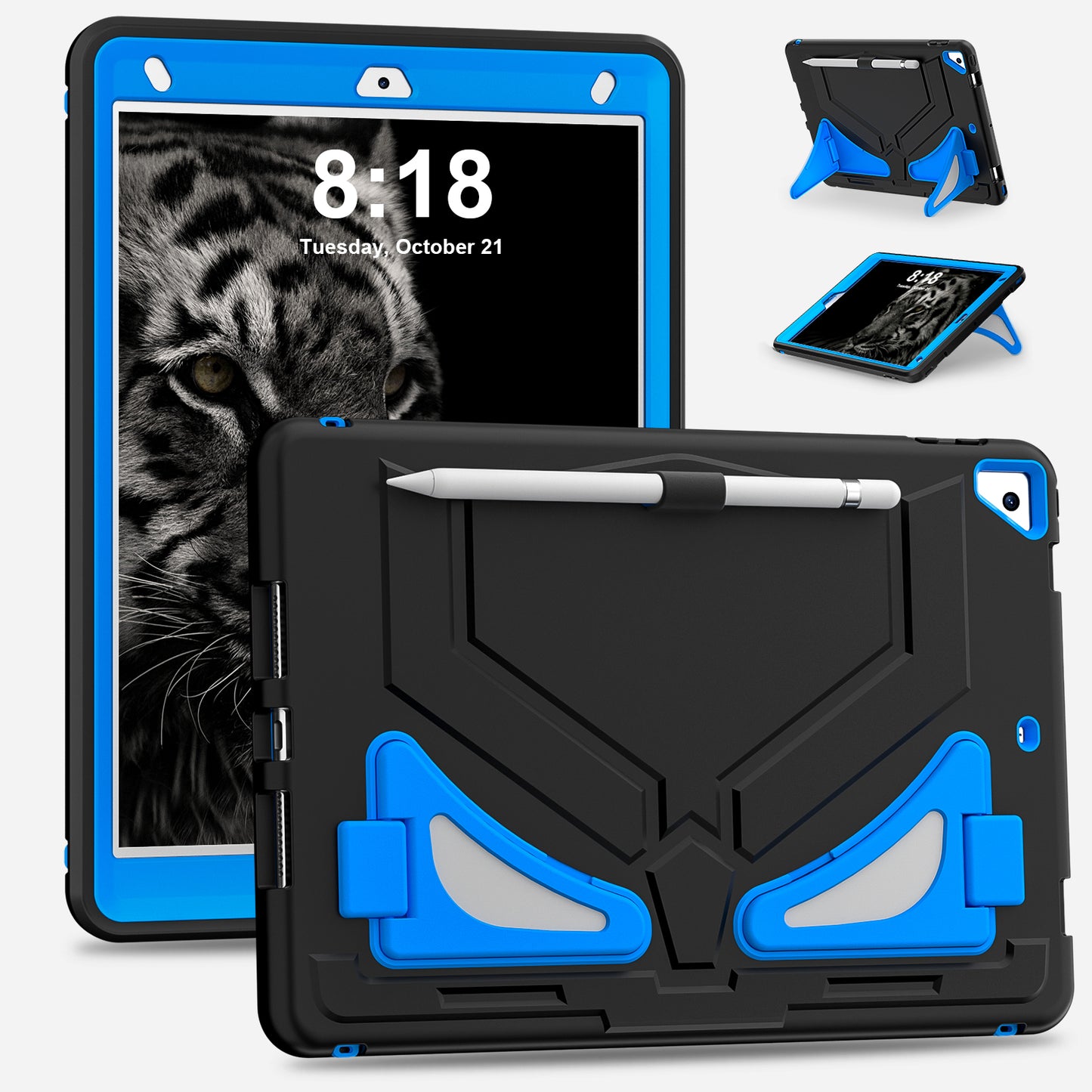 Panther iPad 7 Shockproof Case EVA PC Case Children Safe Built-in Kickstand