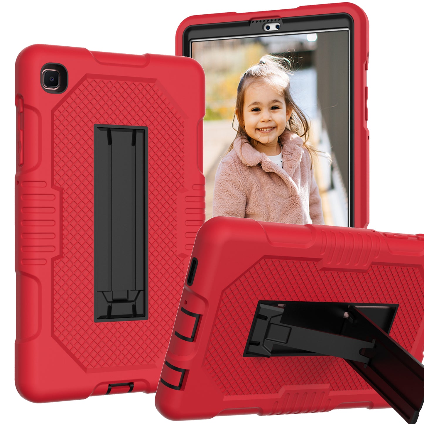 Hit Color Galaxy Tab A7 Lite Shockproof Case Combo Silicone PC Rugged Stand