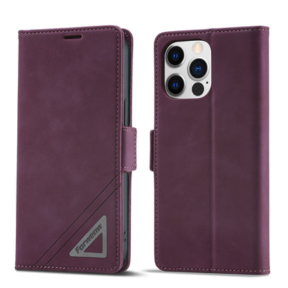 Tower Buckle iPhone 14 Leather Case Frosted TPU Magnetic Wallet Stand