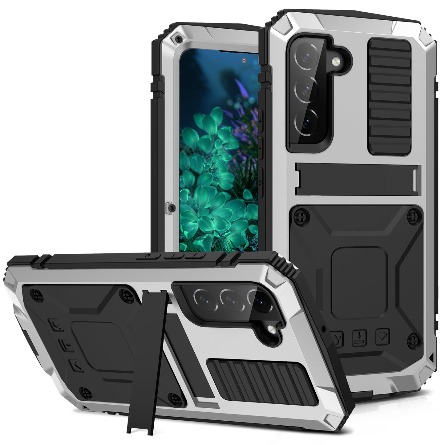 Metal Vajra Galaxy S23+ Case Shockproof Stand Strap Outdoor Sports Full Protection