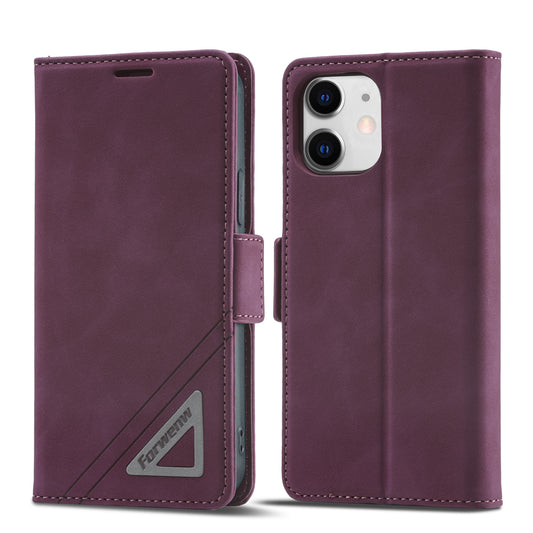 Tower Buckle iPhone 12 Mini Leather Case Frosted TPU Magnetic Wallet Stand