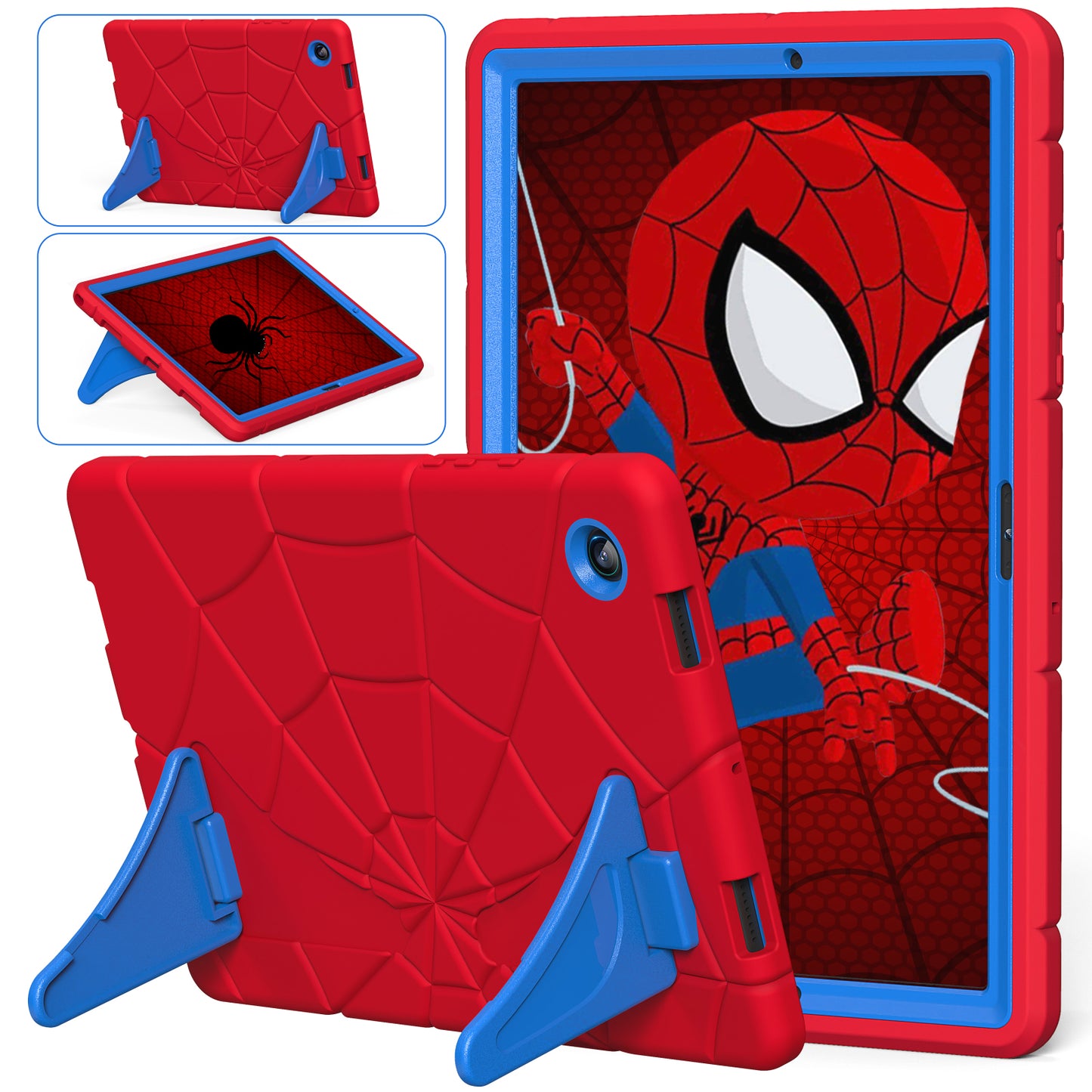 Spider Eye Galaxy Tab A8 Shockproof Case Silicone PC Case Kids Built-in Kickstand