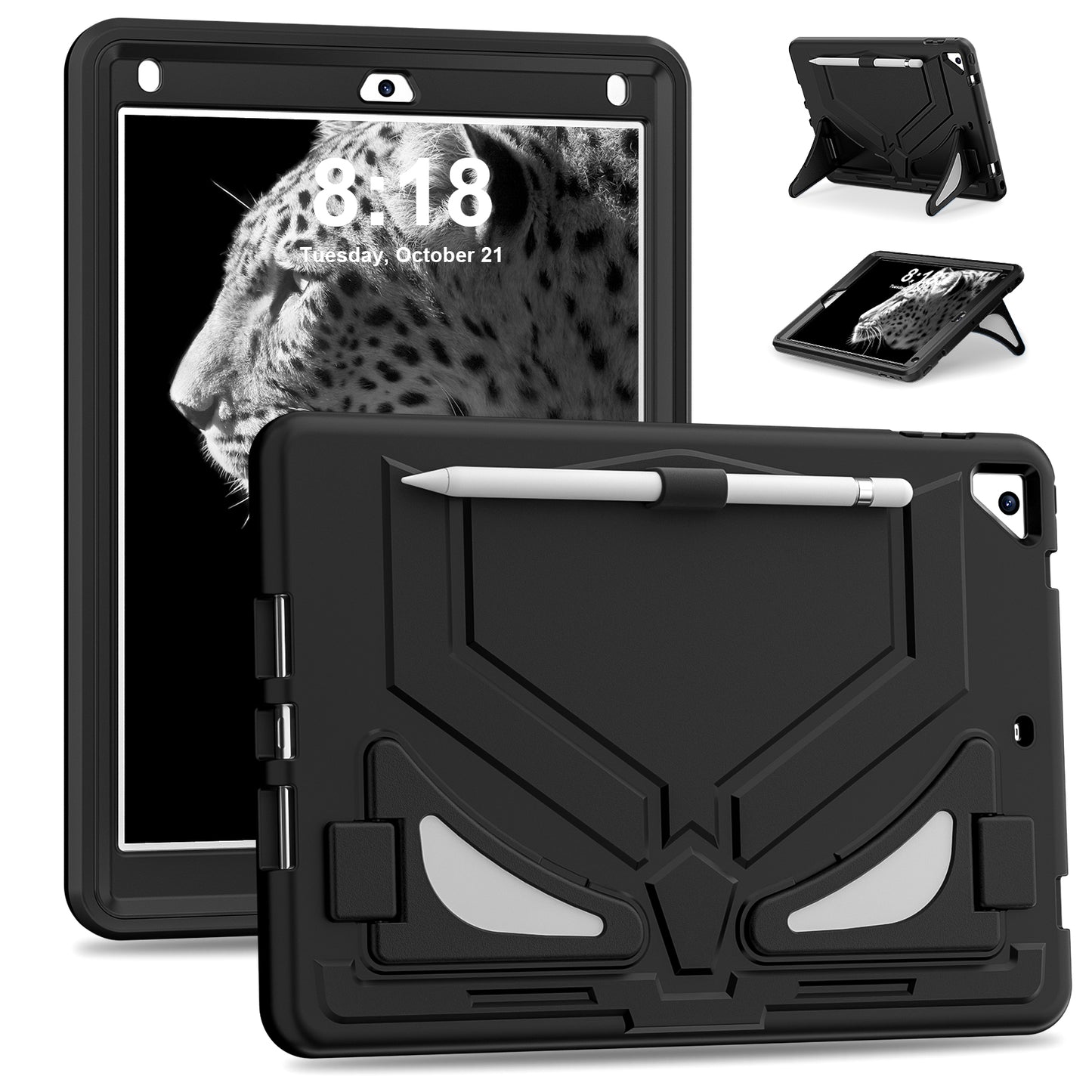 Panther iPad 5 Shockproof Case EVA PC Case Children Safe Built-in Kickstand