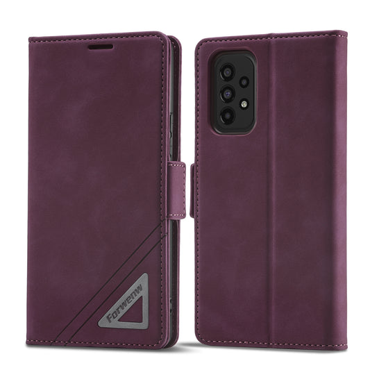 Tower Buckle Galaxy A53 Leather Case Frosted TPU Magnetic Wallet Stand