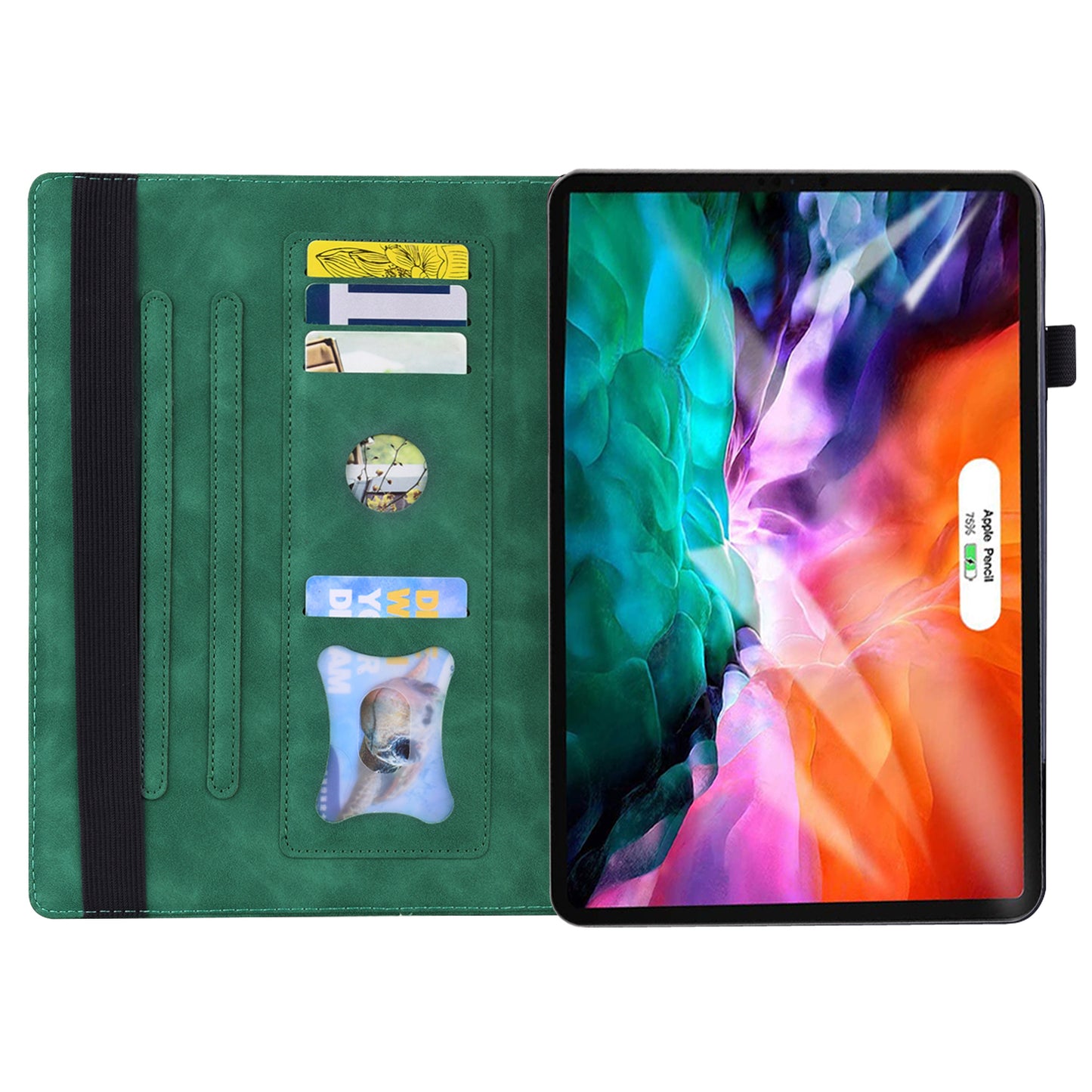 Business Stitching iPad Pro 11 (2020) Leather Case Homochromatic Retro Wallet Stand