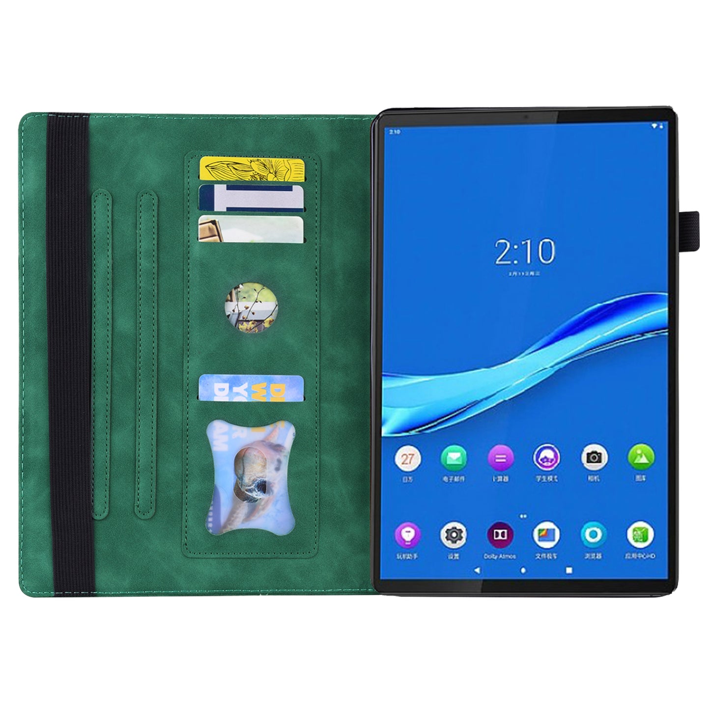 Business Stitching Lenovo Tab K10 (2021) Leather Case Retro Wallet Stand