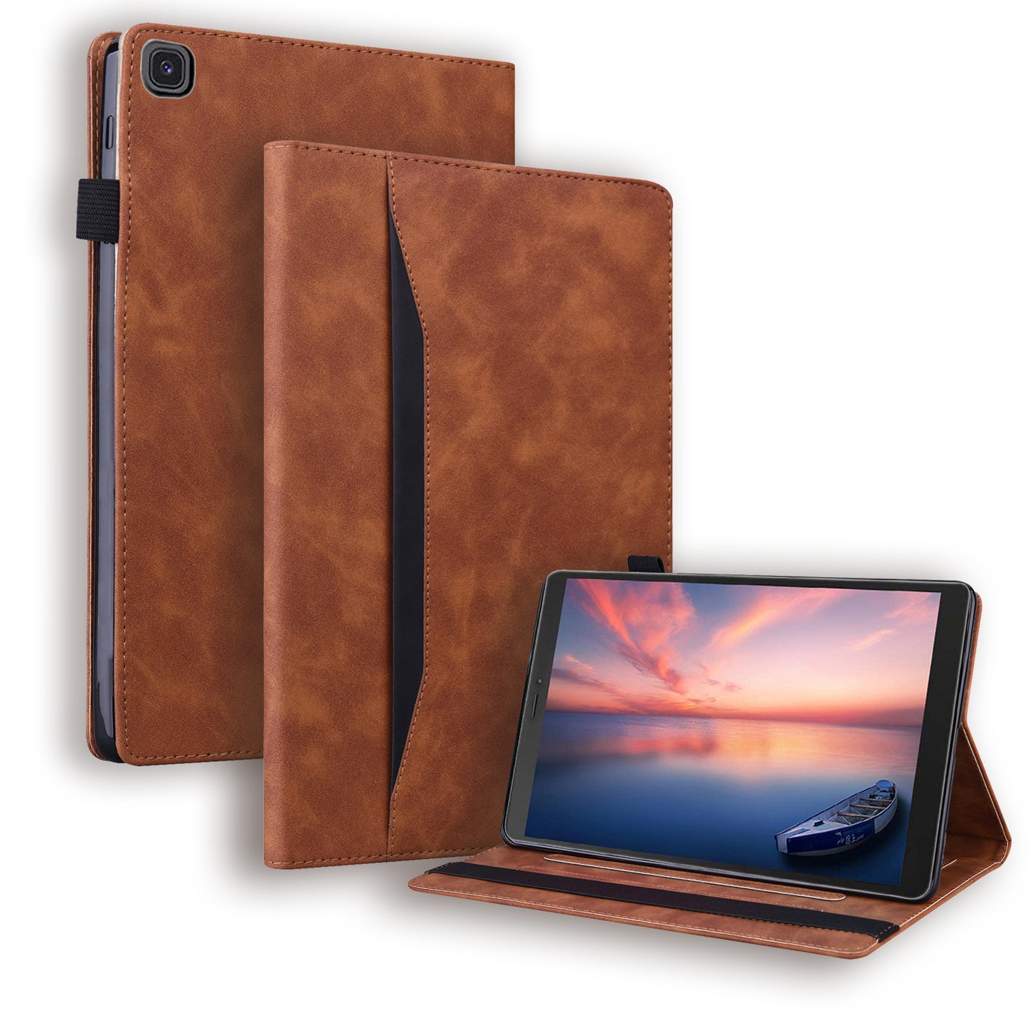 Business Stitching Galaxy Tab A 8.0 (2019) Leather Case Retro Wallet Stand