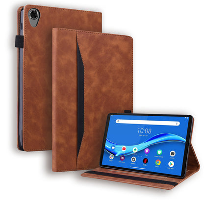 Business Stitching Lenovo Tab M9 (2023) Leather Case Retro Wallet Stand