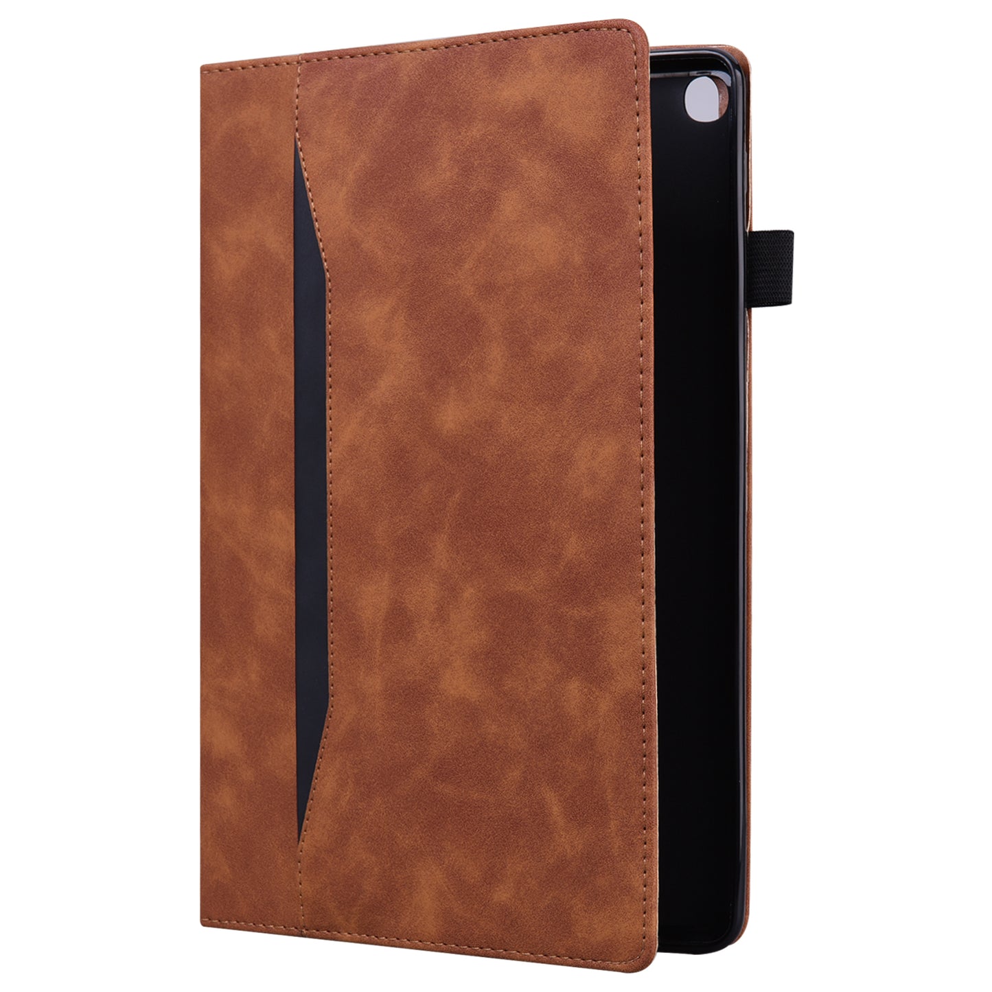 Business Stitching iPad 8 Leather Case Homochromatic Retro Wallet Stand