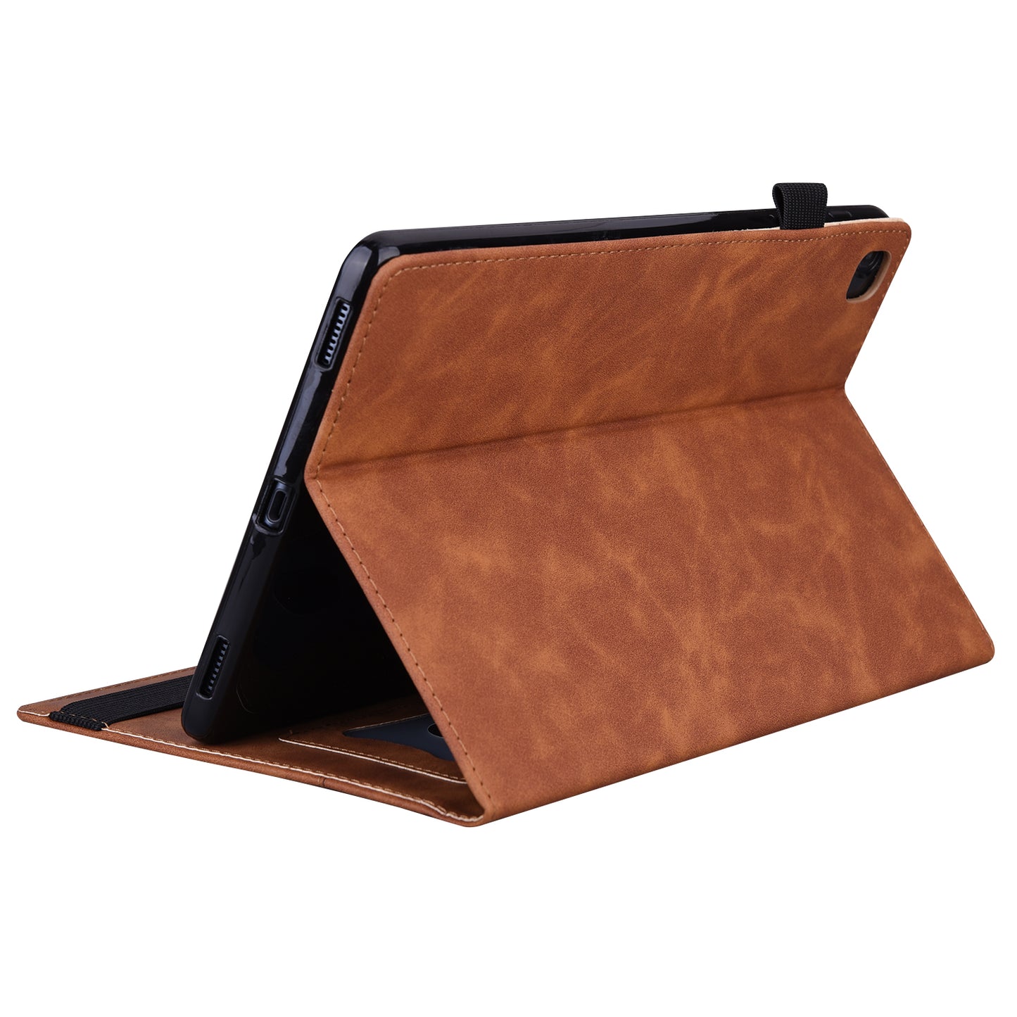 Business Stitching iPad Mini 5 Leather Case Homochromatic Retro Wallet Stand