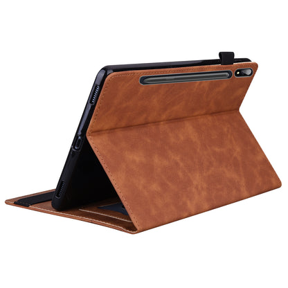 Business Stitching Lenovo Tab P12 Pro (2021) Leather Case Retro Wallet Stand