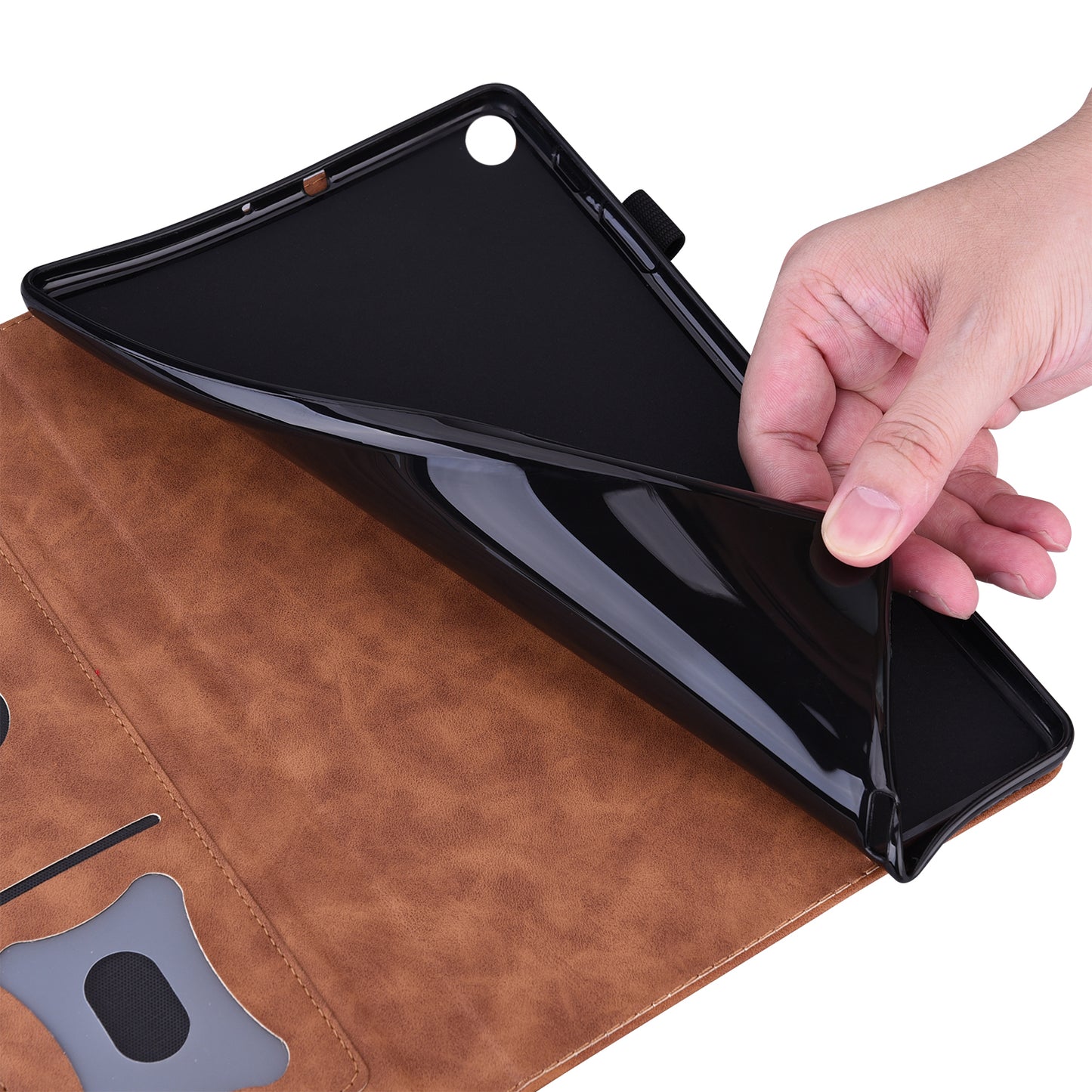 Business Stitching Lenovo Tab M9 (2023) Leather Case Retro Wallet Stand