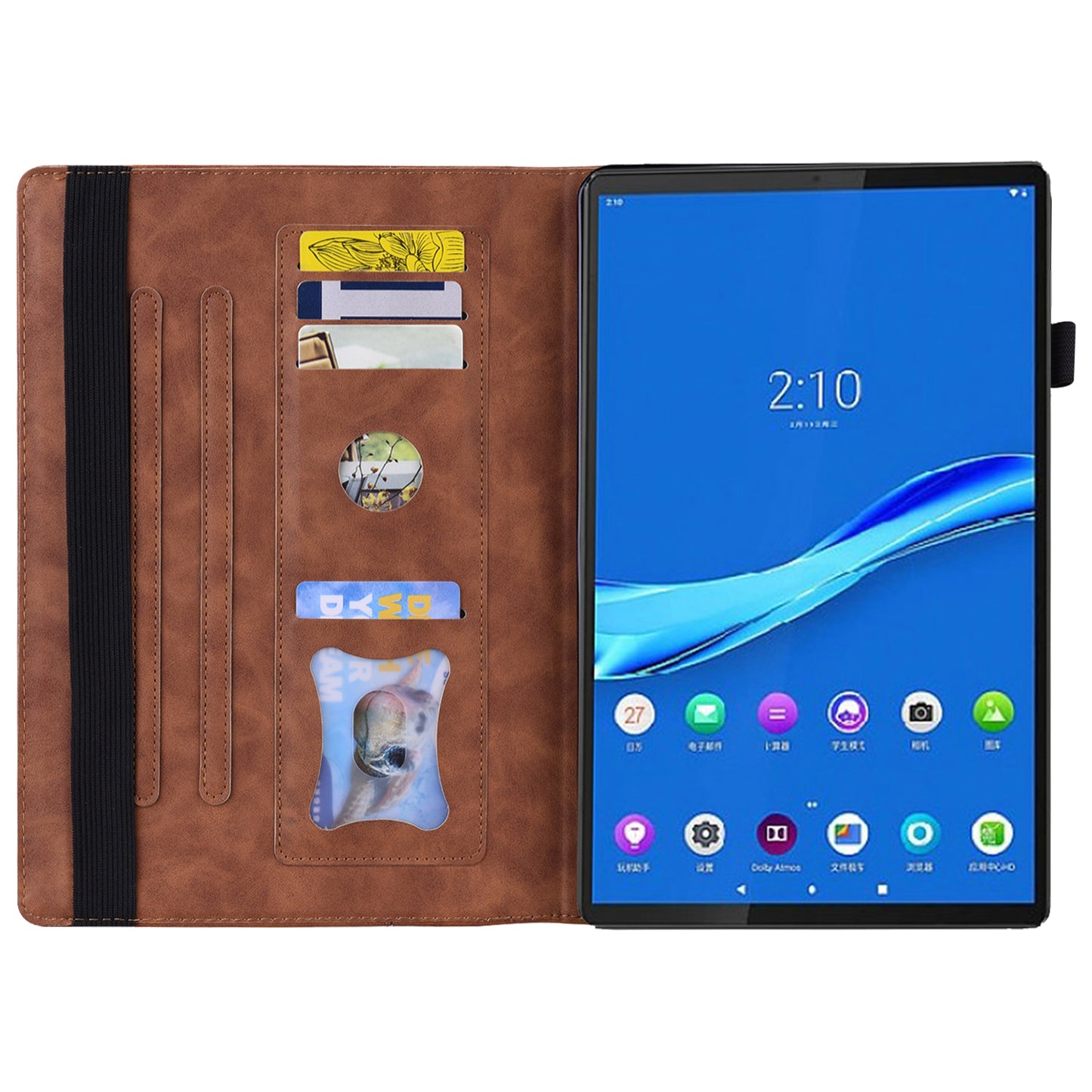 Business Stitching Lenovo Tab M9 (2023) Leather Case Retro Wallet Stand