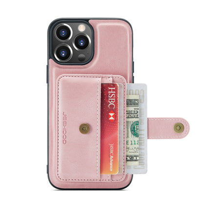 Magnetic Detachable Card Holder iPhone 13 Mini Leather Cover RFID Back Kickstand