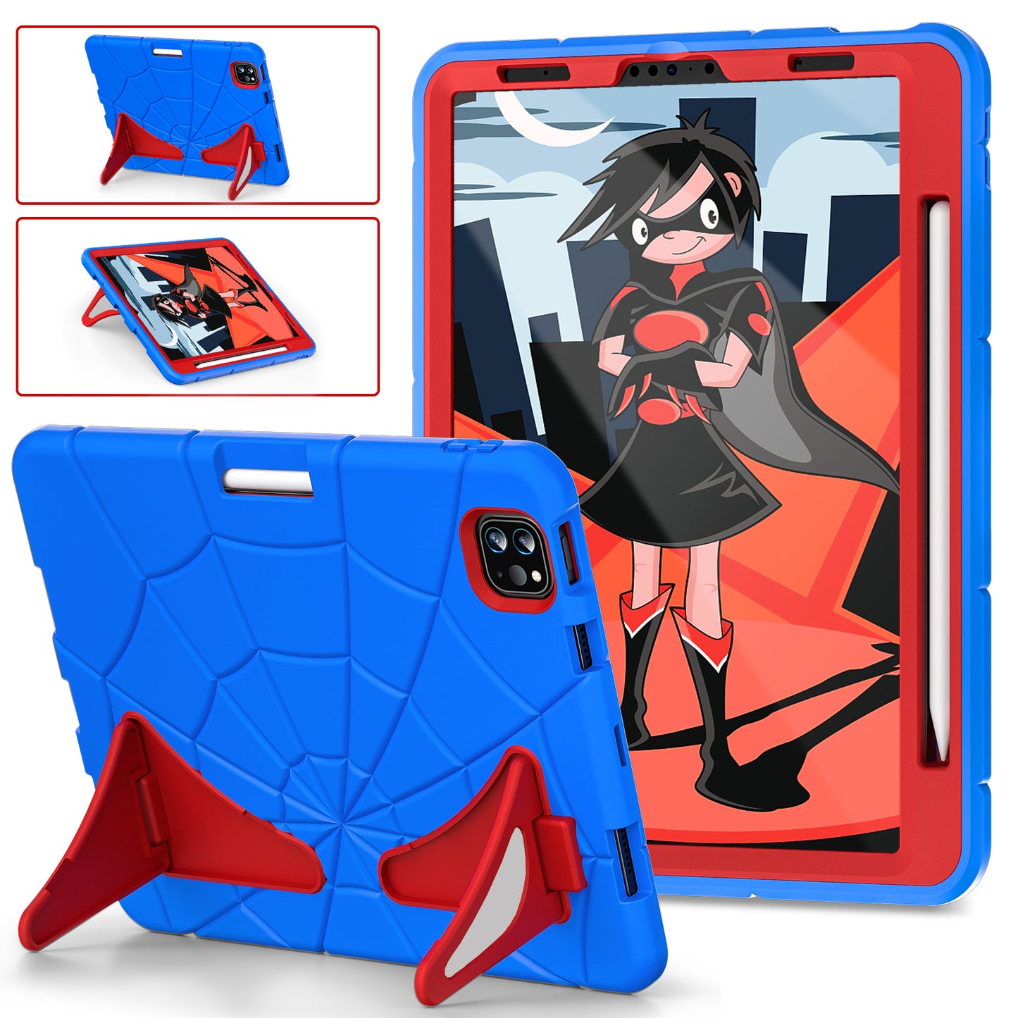 Spider Eye iPad Air 4 Shockproof Case Silicone PC Case Kids Safe Built-in Kickstand