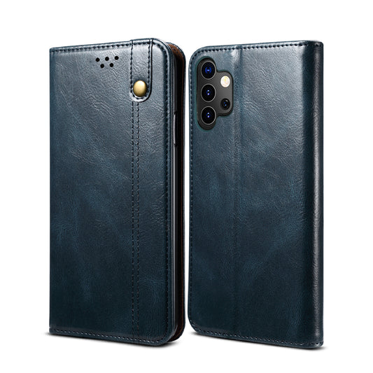 Oil Wax Leather Galaxy A32 Case Magnetic Wallet Stand Slim Classical