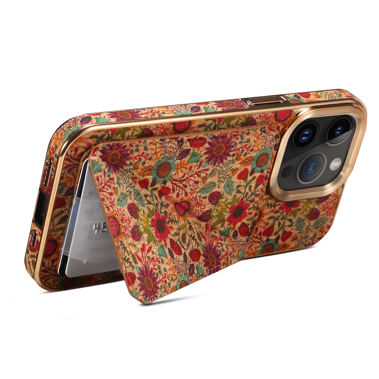 Moslem Flowers Wood iPhone 15 Plus Transformers Cover Verticle Horizontal Kickstand