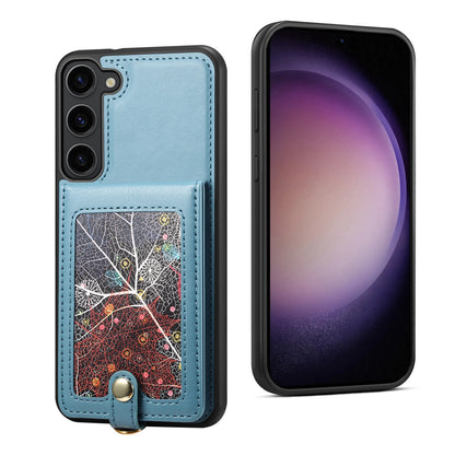 Interstellar Expanse Galaxy S23 Leather Cover Flip Wallet Stand with Shoulder Strap