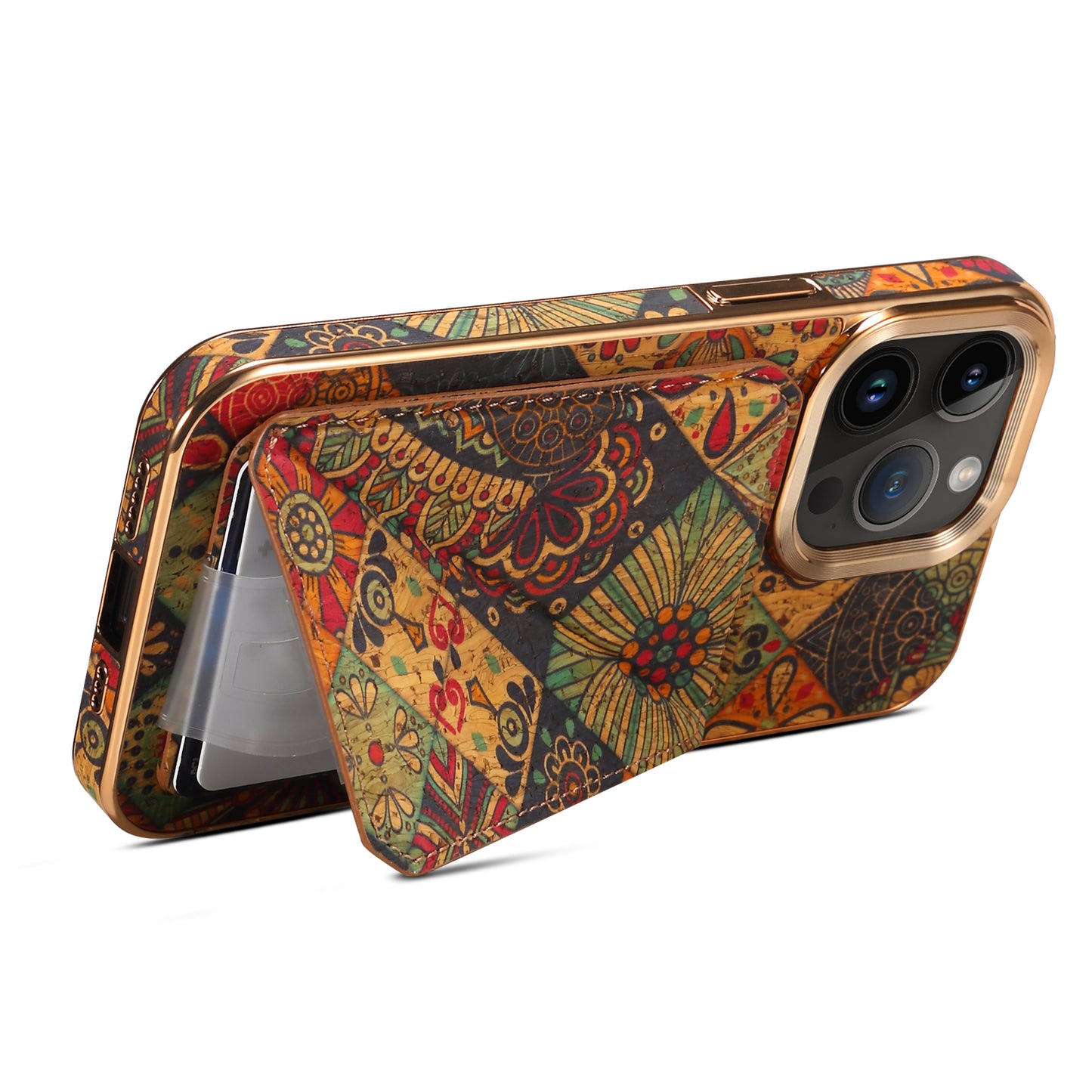 Moslem Flowers Wood iPhone 15 Pro Max Transformers Cover Verticle Horizontal Kickstand