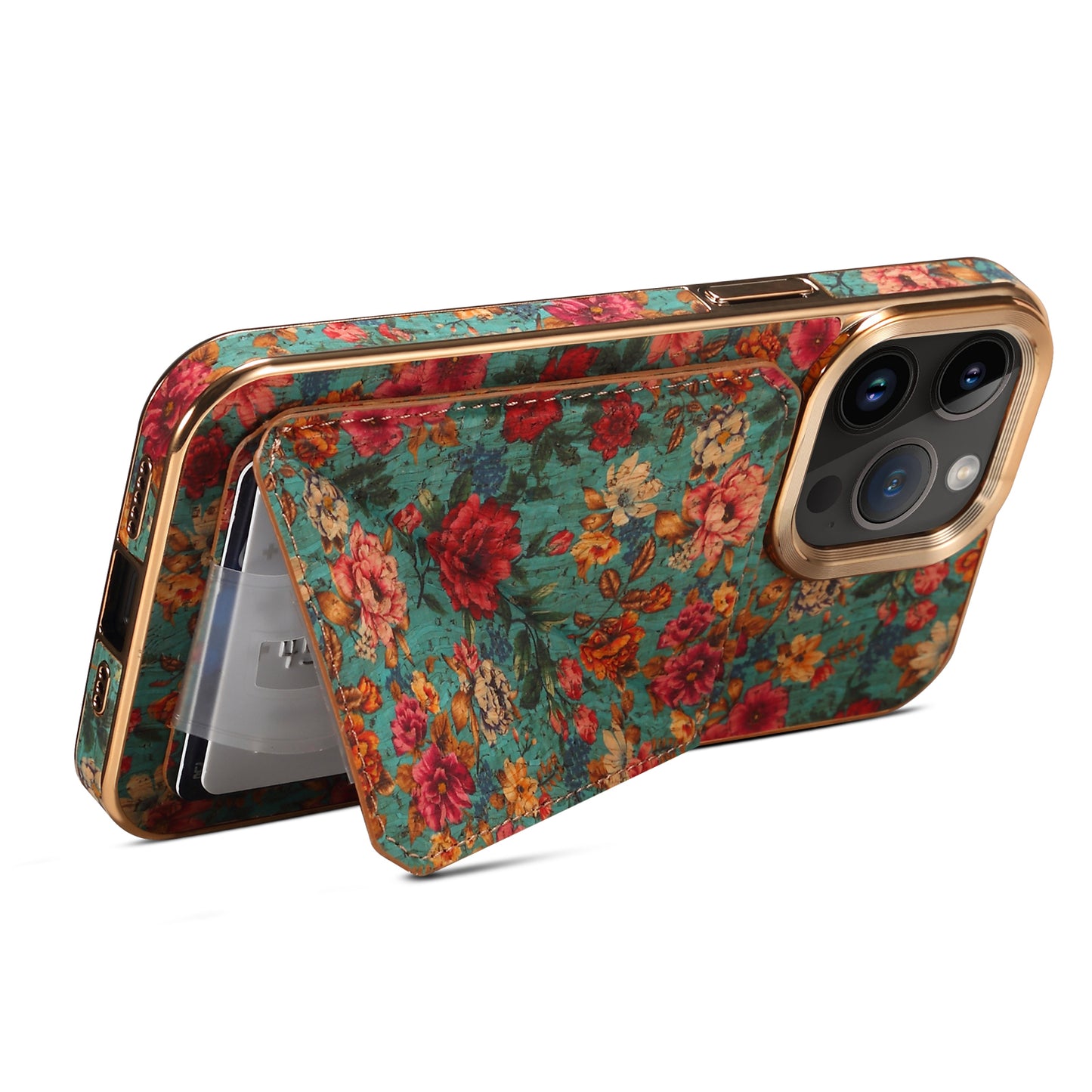 Moslem Flowers Wood iPhone 14 Pro Max Transformers Cover Verticle Horizontal Kickstand